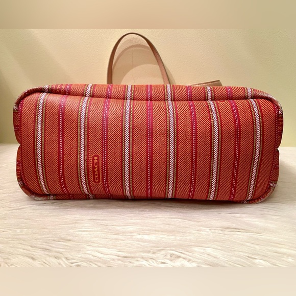 Coach Legacy Striped Canvas Weekender Tote Bag - Picture 6 of 10